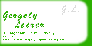 gergely leirer business card